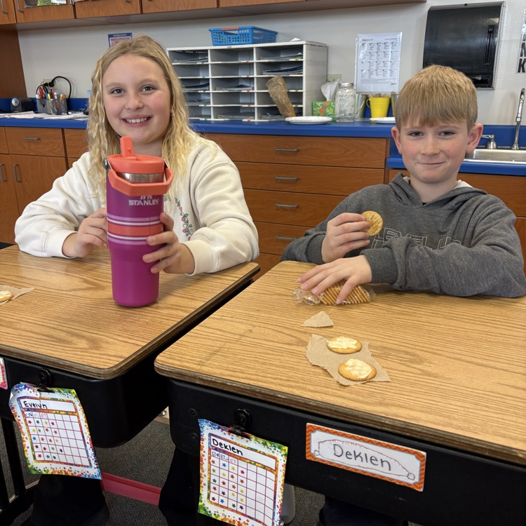 students eating butter on crackers