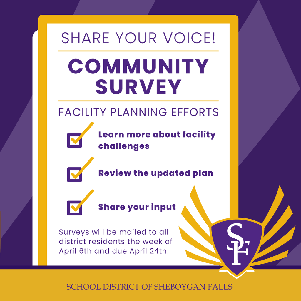 Share Your Voice! Community Survey coming soon, will be mailed to all District residents the week of April 6th and due April 24th.