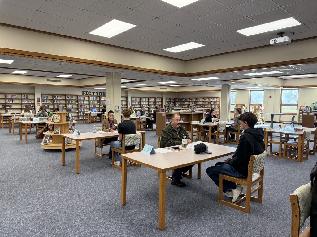 Sheboygan Falls High School Seniors completing mock interviews with local businesses.