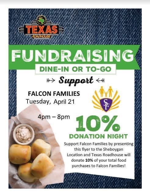 Dine & Donate tonight! Join us at Texas Roadhouse from 4–8pm and support our school while enjoying a great meal. Every order helps make a difference.