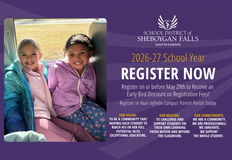 Registration is now open for the 2026-27 school year, register on or before May 29th and receive an Early Bird Discount!