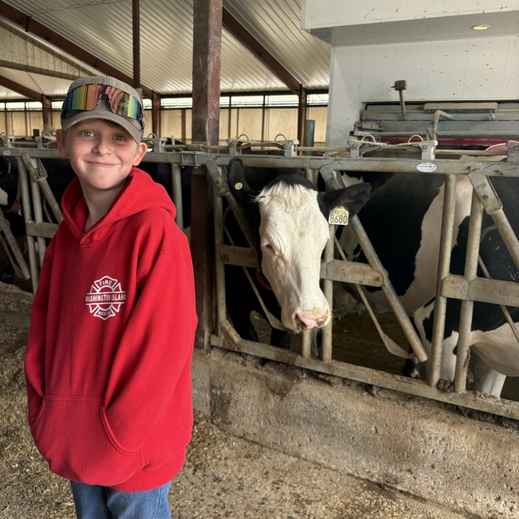 student at the farm