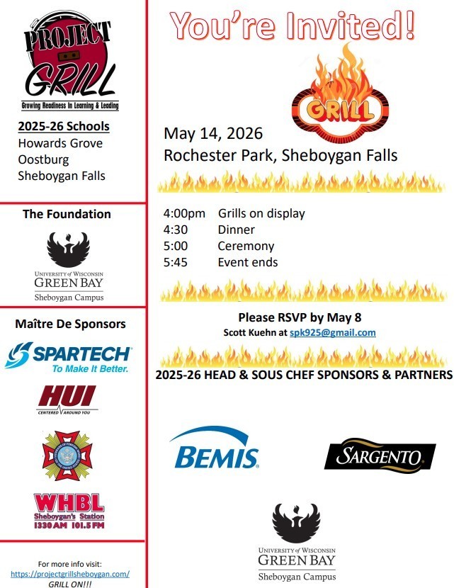 Stop by Rochester Park on Thursday, May 14th for this year's Project Grill unveiling!