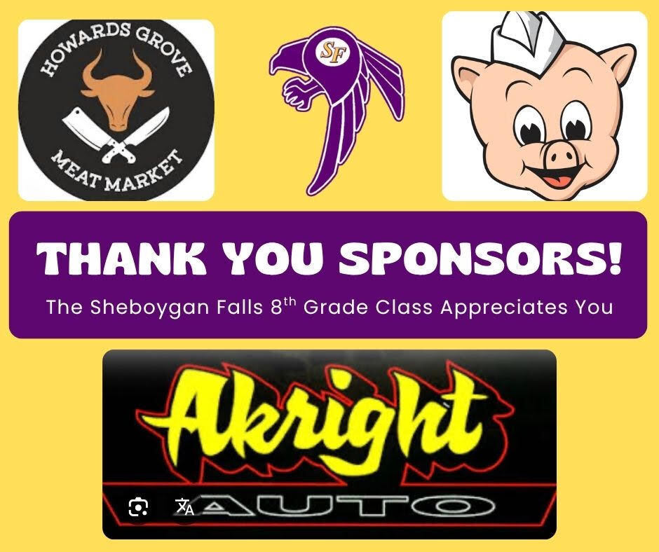 Generous sponsors who sponsored the 8th grade recognition events