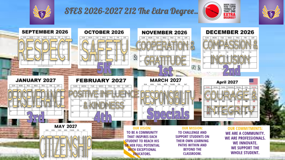 SFES Themes of the month!! September is Respect-how do you/we show respect at our school, our homes, and our community?