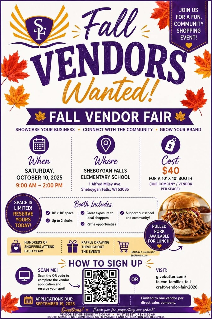 Hey crafty people! Hey all you vendor folks! We're getting ready to plan our annual FALL VENDOR FAIR!  Sign up to grab a booth!