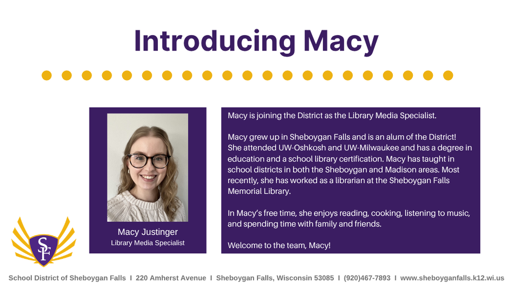 Join us in welcoming Macy to the District!