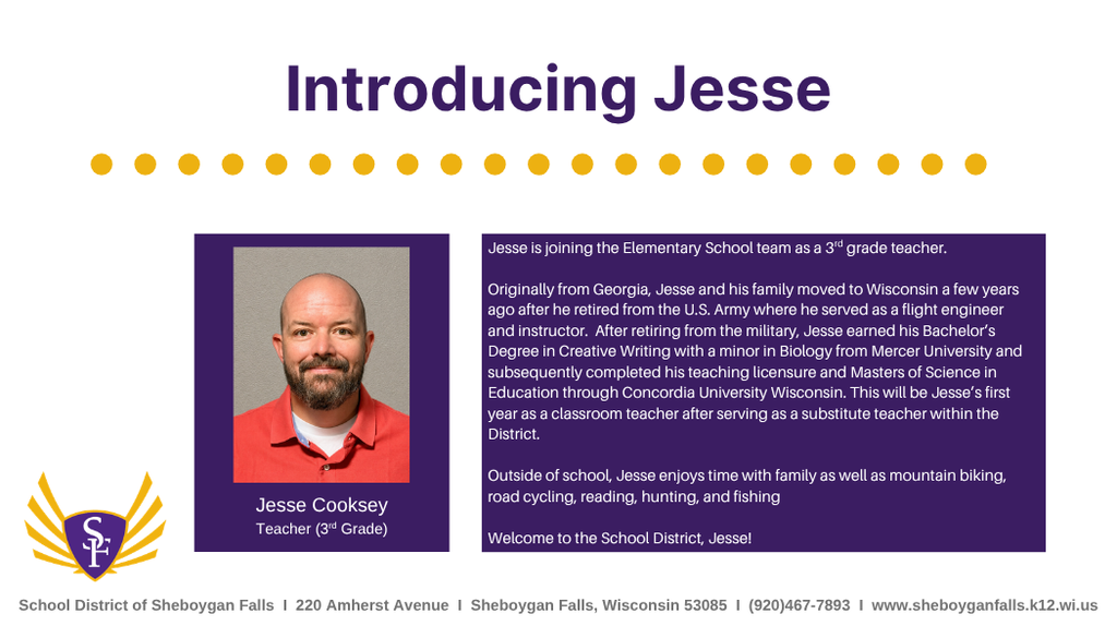 Join us in welcoming Jesse to the SFES team!