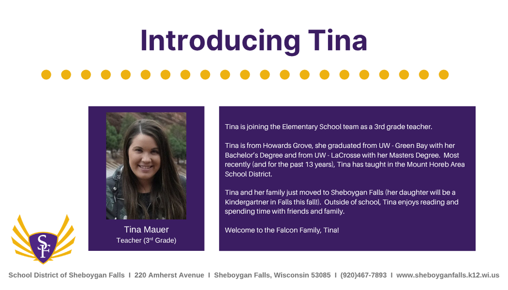 Join us in welcoming Tina to the SFES team!