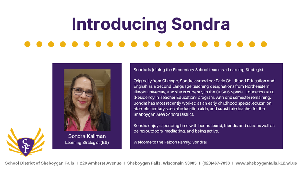 Join us in welcoming Sondra to the SFES team!