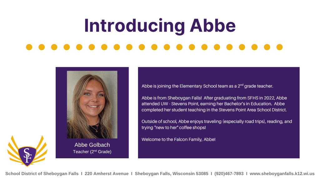 Join us in welcoming Abbe to the SFES team!