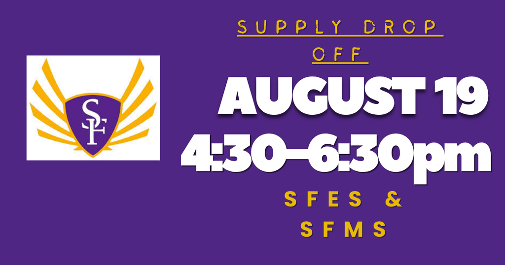 This week Wednesday!! Sheboygan Falls Supply Drop Off night for Elementary and Middle School! August 19 4:30-6:30PM