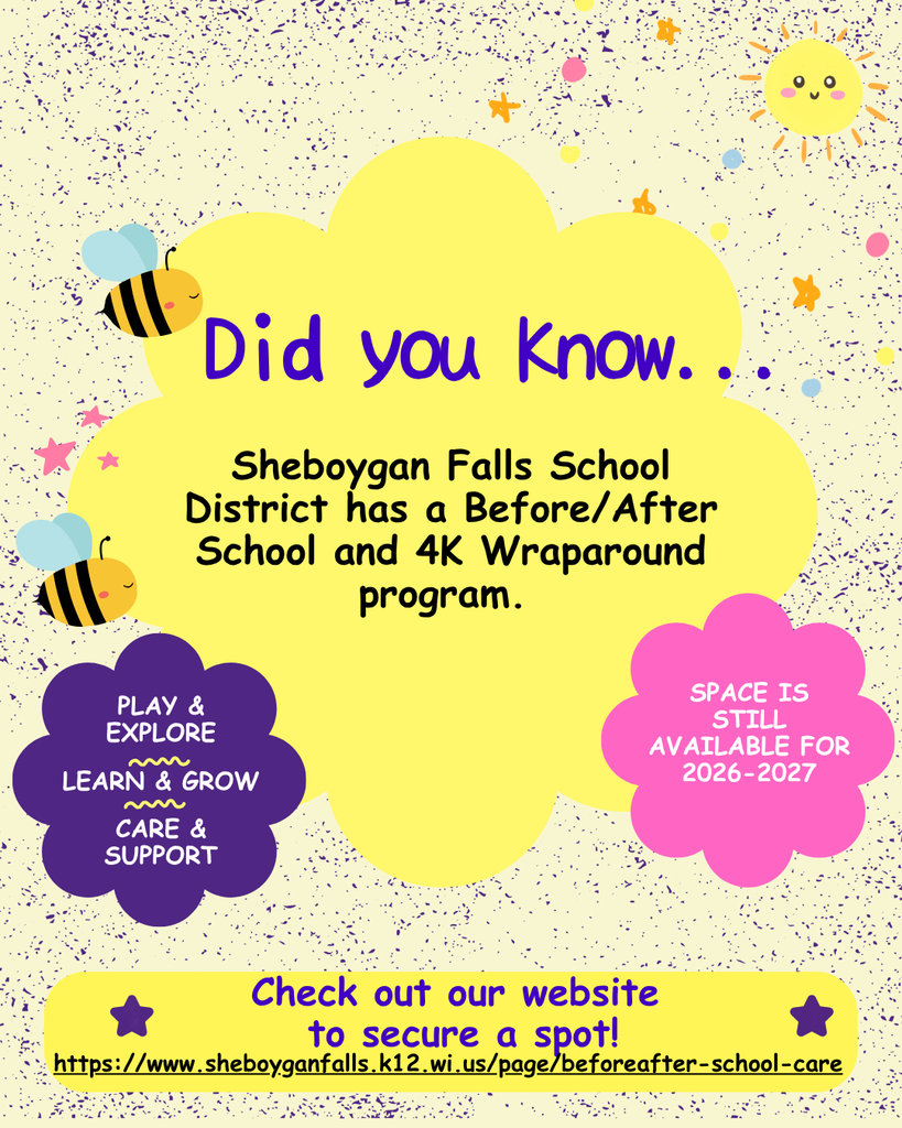 Sheboygan Falls has a Before/After School and 4K Wraparound program. 