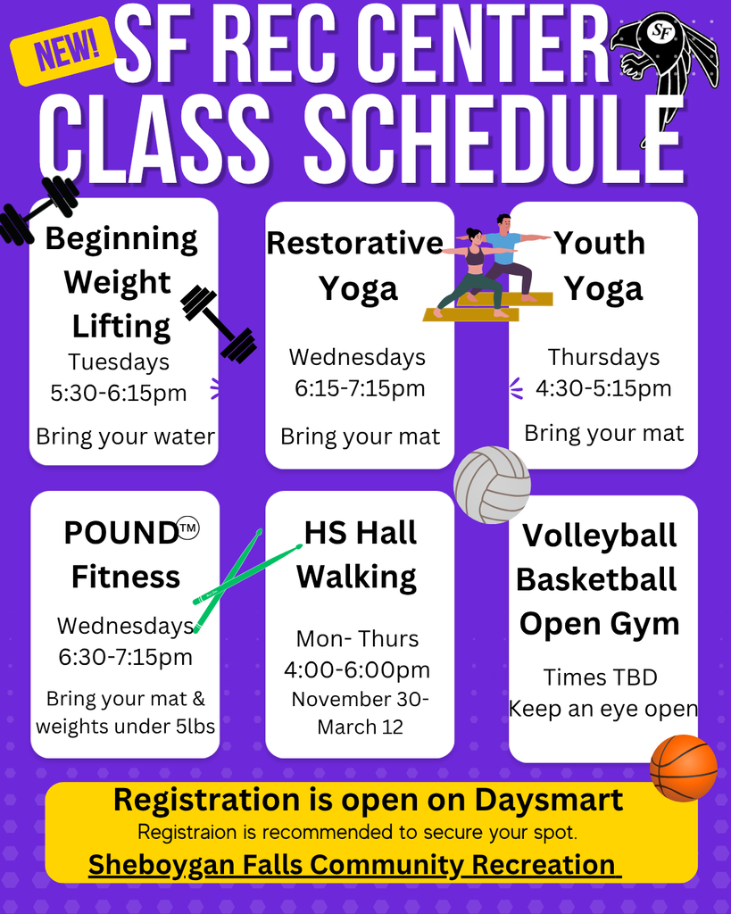 Sheboygan Falls Rec Center Class Schedule