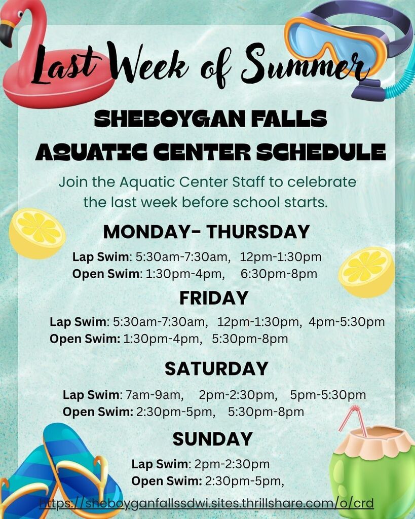 Sheboygan Falls Aquatic Center Schedule