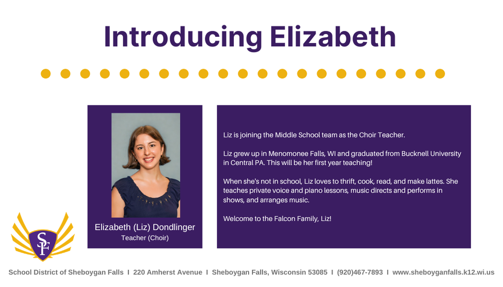 Join us in welcoming Liz to the SFMS family!