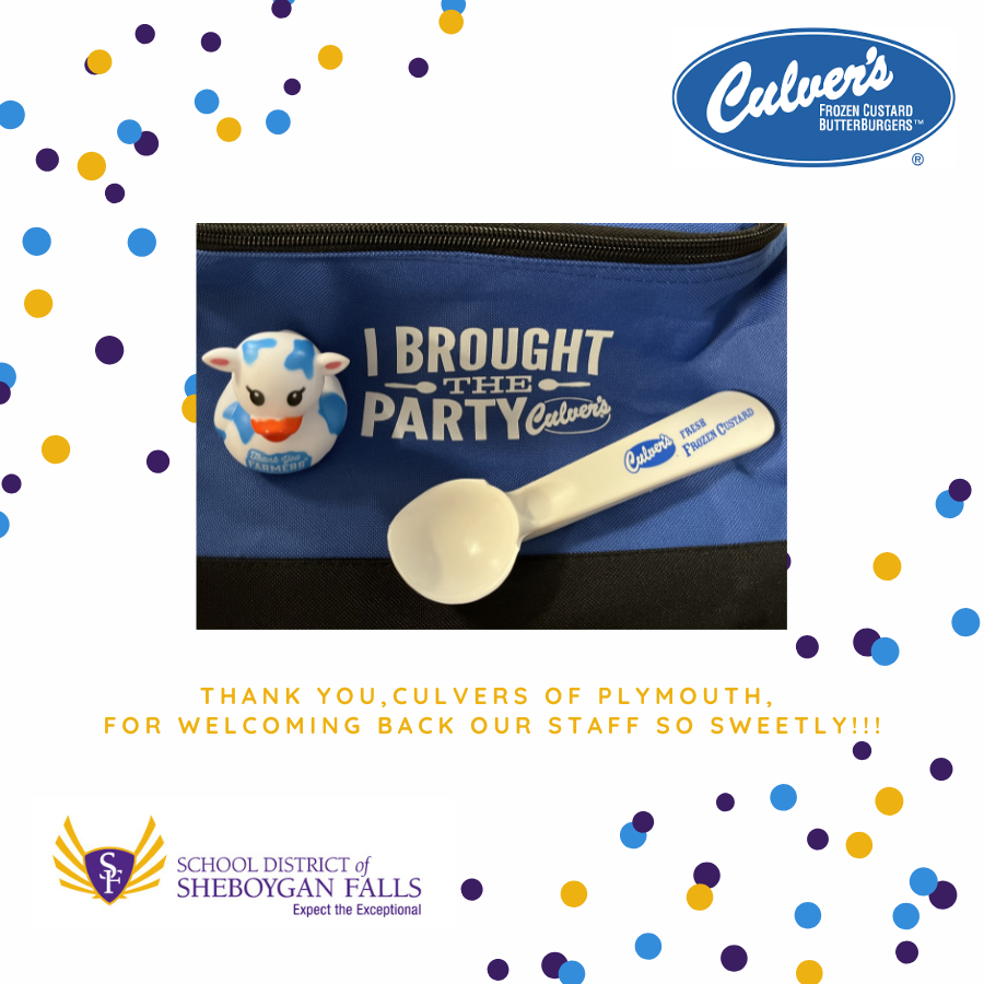 Thank you, Culver's of Plymouth!