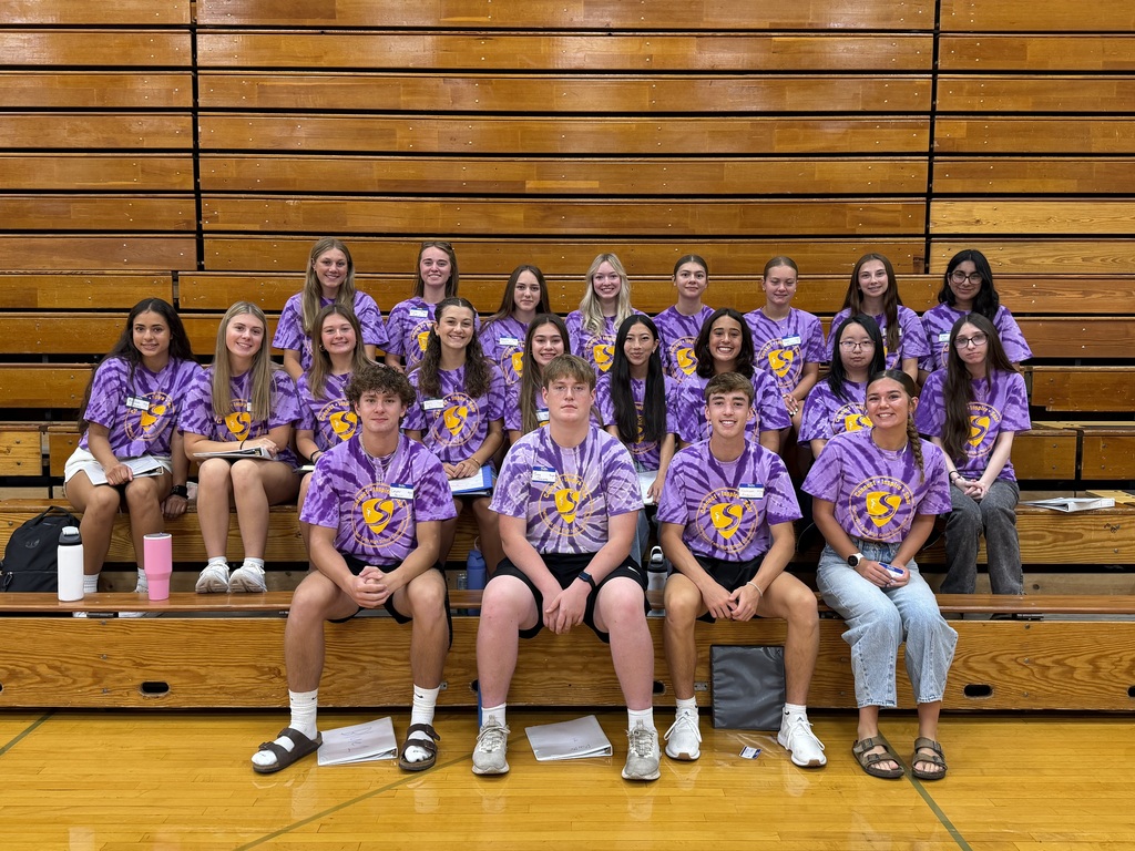 The Sheboygan Falls Connections Mentor Team on the bleachers in the gym.