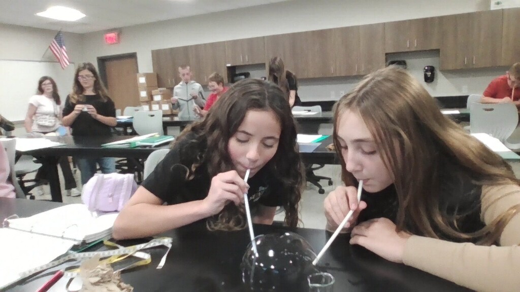 Students are completing a science lab. 