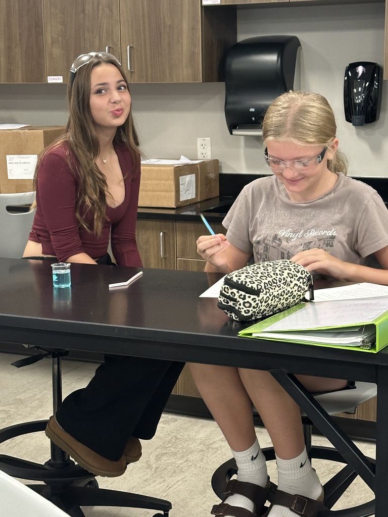 Students completing a lab 