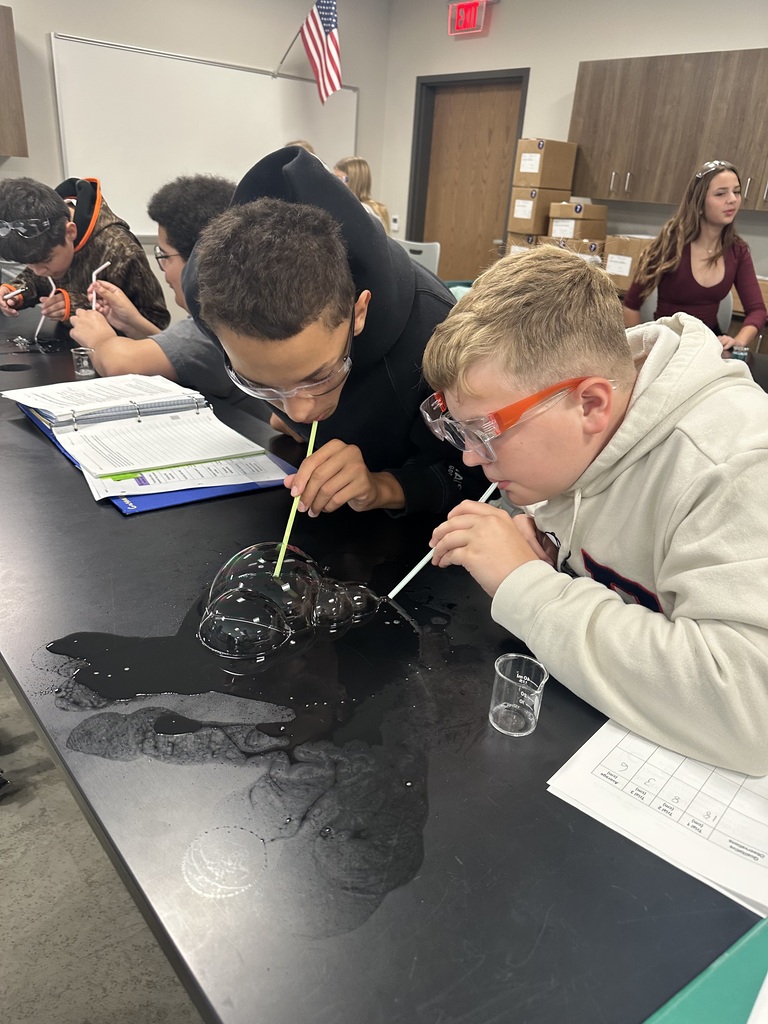 Students completing a lab 