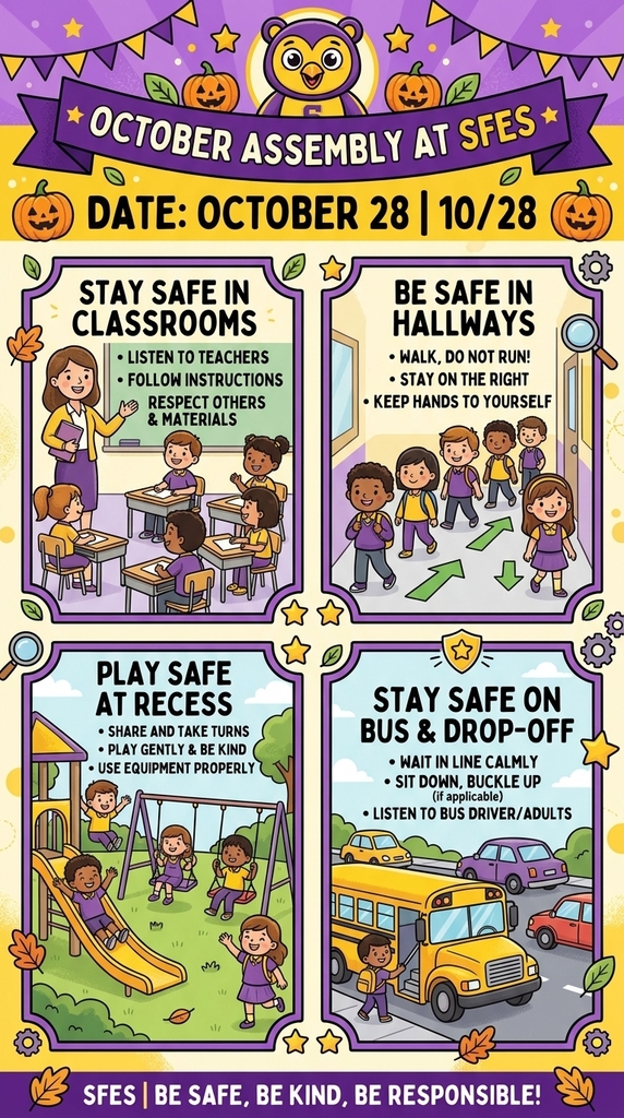 Second SFES Assembly of the Year October 28th!! Focus on Safety!