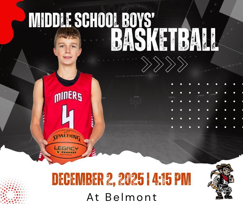 Middle School Boys Basketball in Belmont.