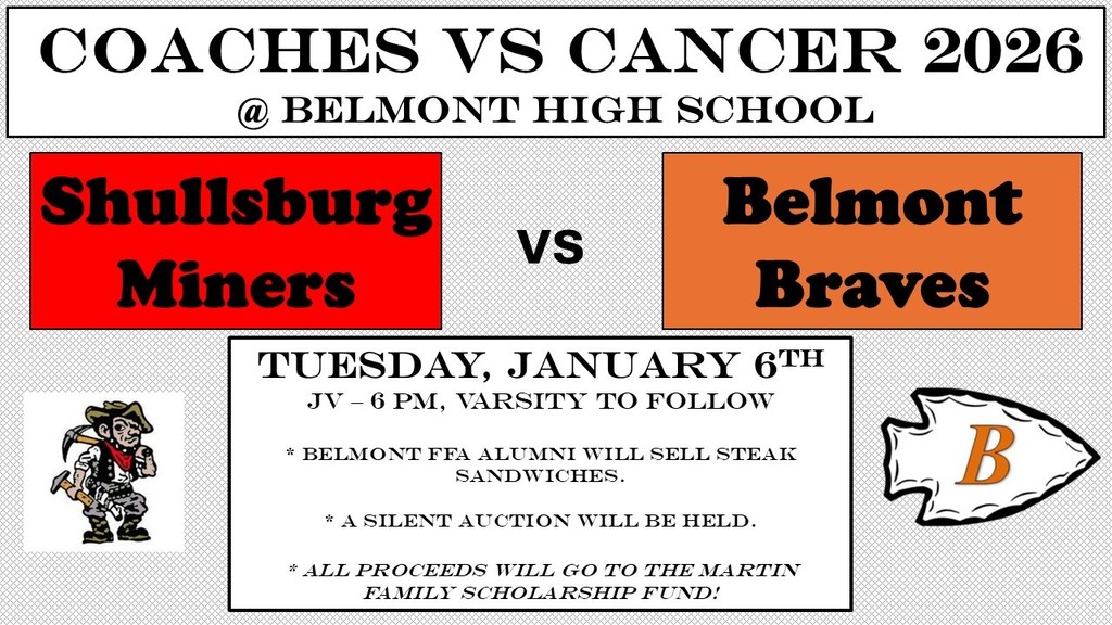 Coaches vs. Cancer at Belmont High School January 6th!