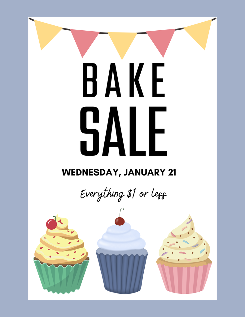 Bake Sale Wednesday, January 21st!
