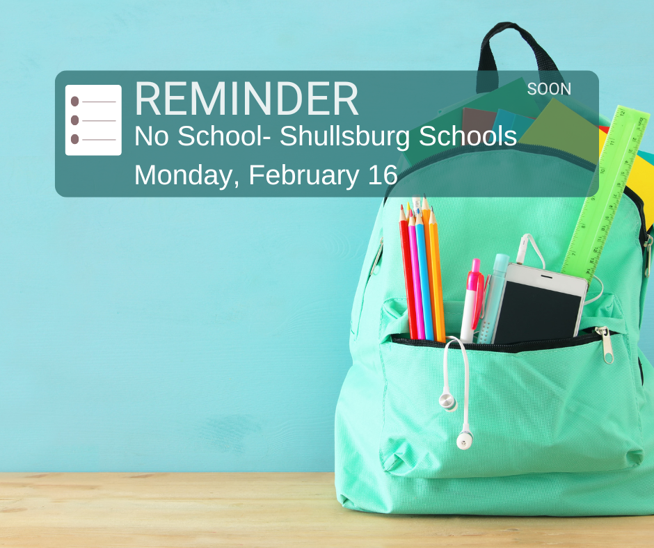 No school on Monday, February 16, 2026.