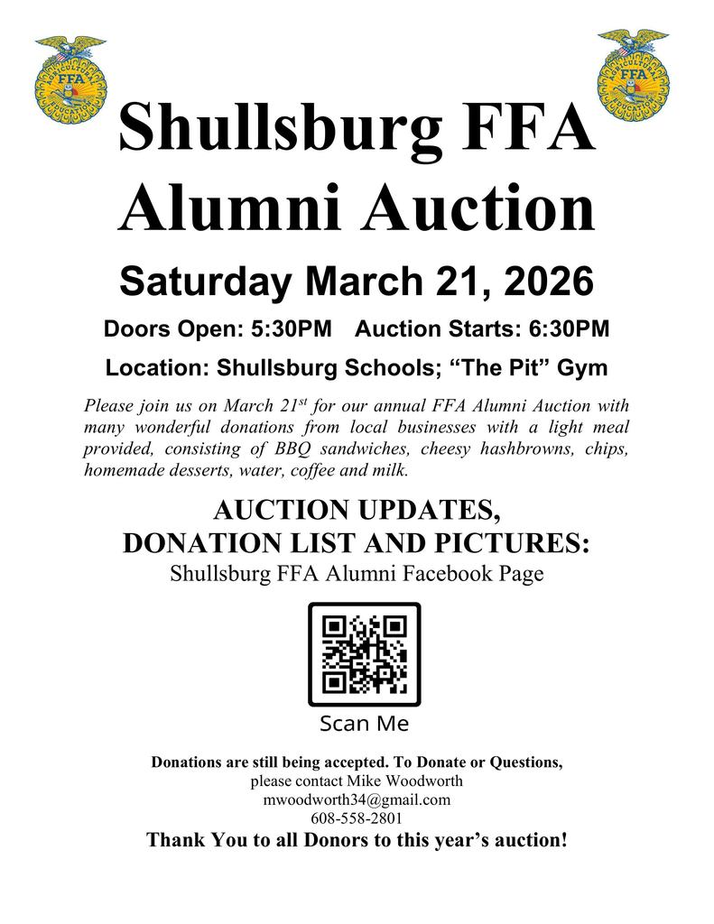 FFA Alumni Auction is this Saturday, March 21st!