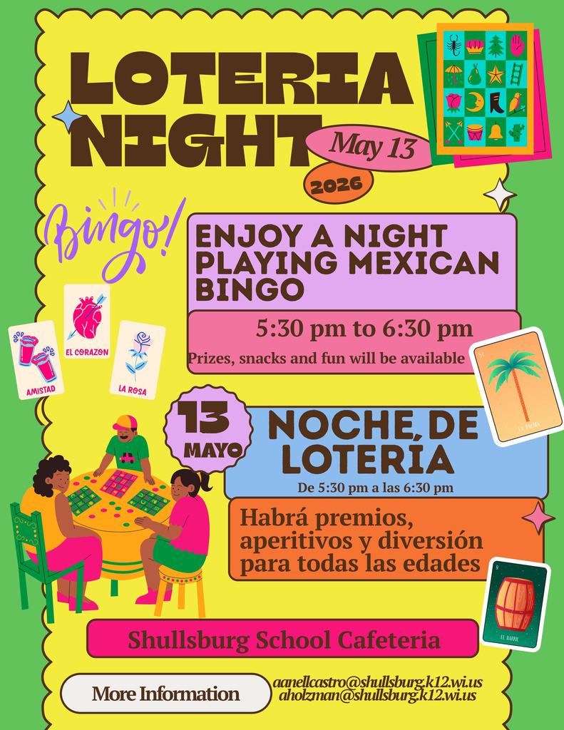 Mexican Bingo night on May 13 