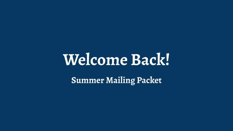 Welcome Back