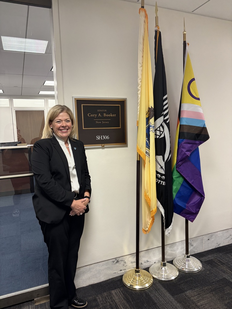 Mrs. Crawford outside Senator Booker's office