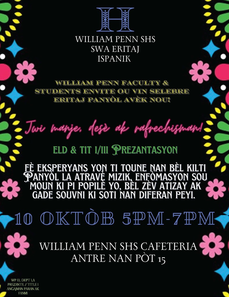 Hispanic Heritage Night Flyer (Haitian Creole)
