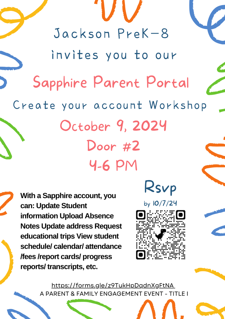 Join us for Jackson's Sapphire Parent Portal Workshop