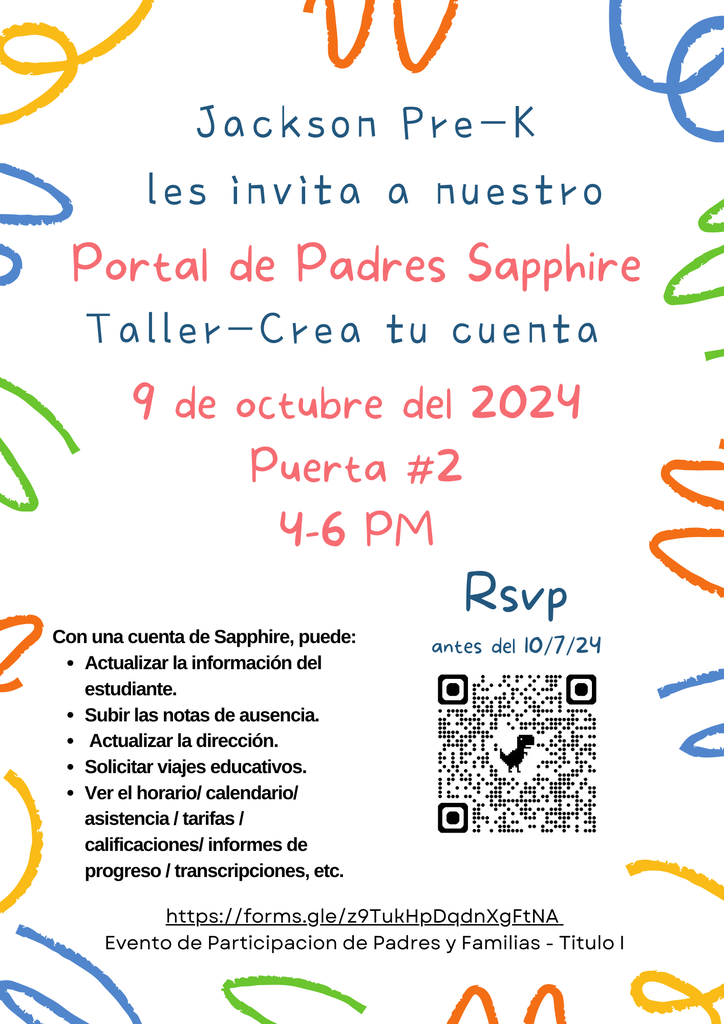 Join us for Jackson's Sapphire Parent Portal Workshop