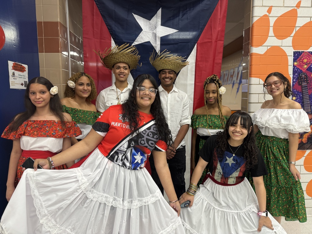 Students participating at the Hispanic Heritage Month celebration