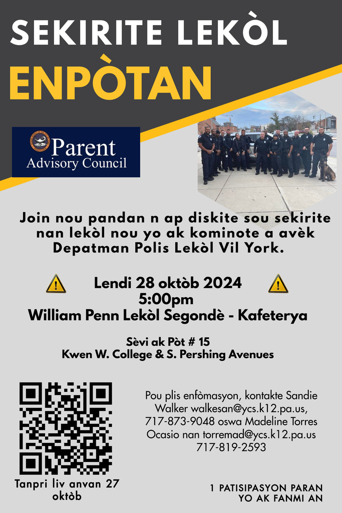 Flyers advertising School Safety Meeting