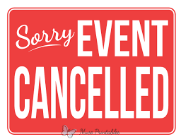 Sign - event cancelled