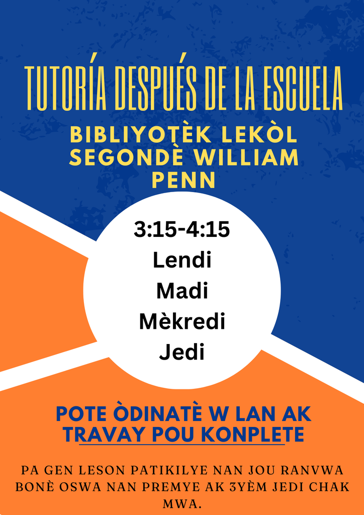 Flyer for after school tutoring