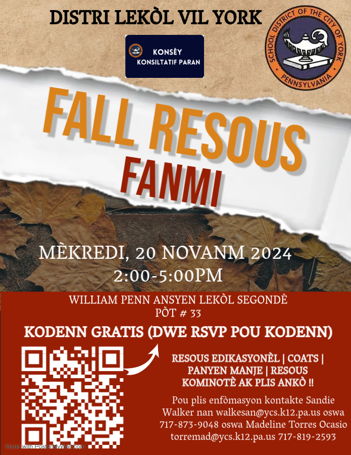 Flyers for fall resource fair