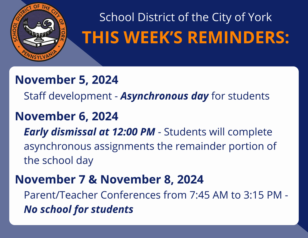 Graphic for this week's reminders 