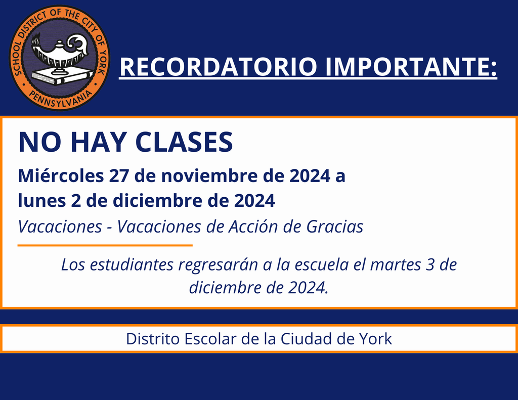 Thanksgiving Break Reminder