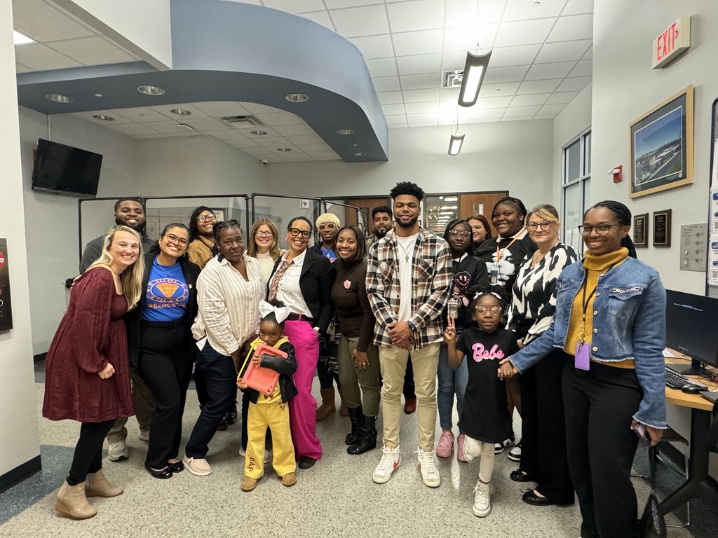 Devers PreK-8 team in the lobby of the Central Administration Building