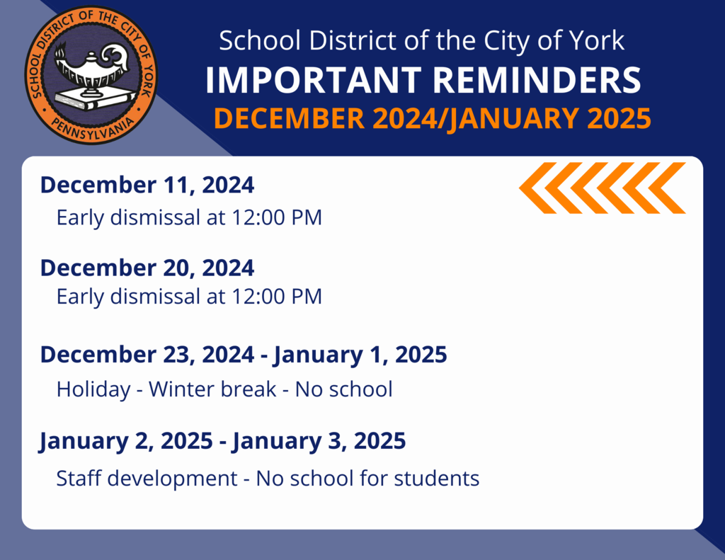 Graphic with important calendar reminders