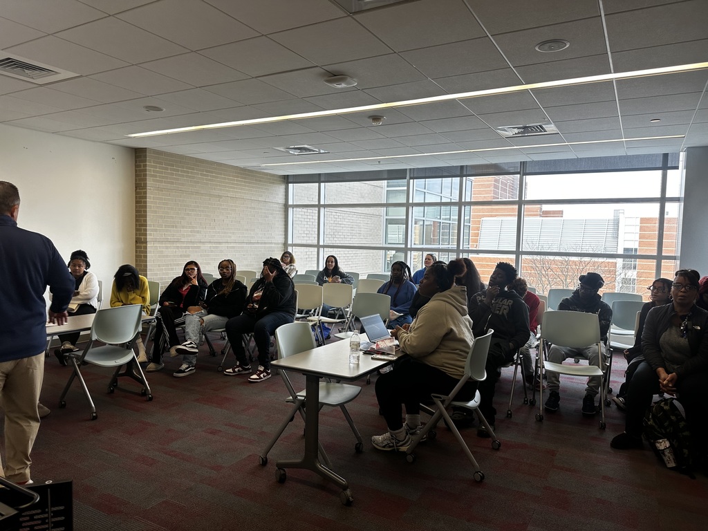 Students listening to speaker