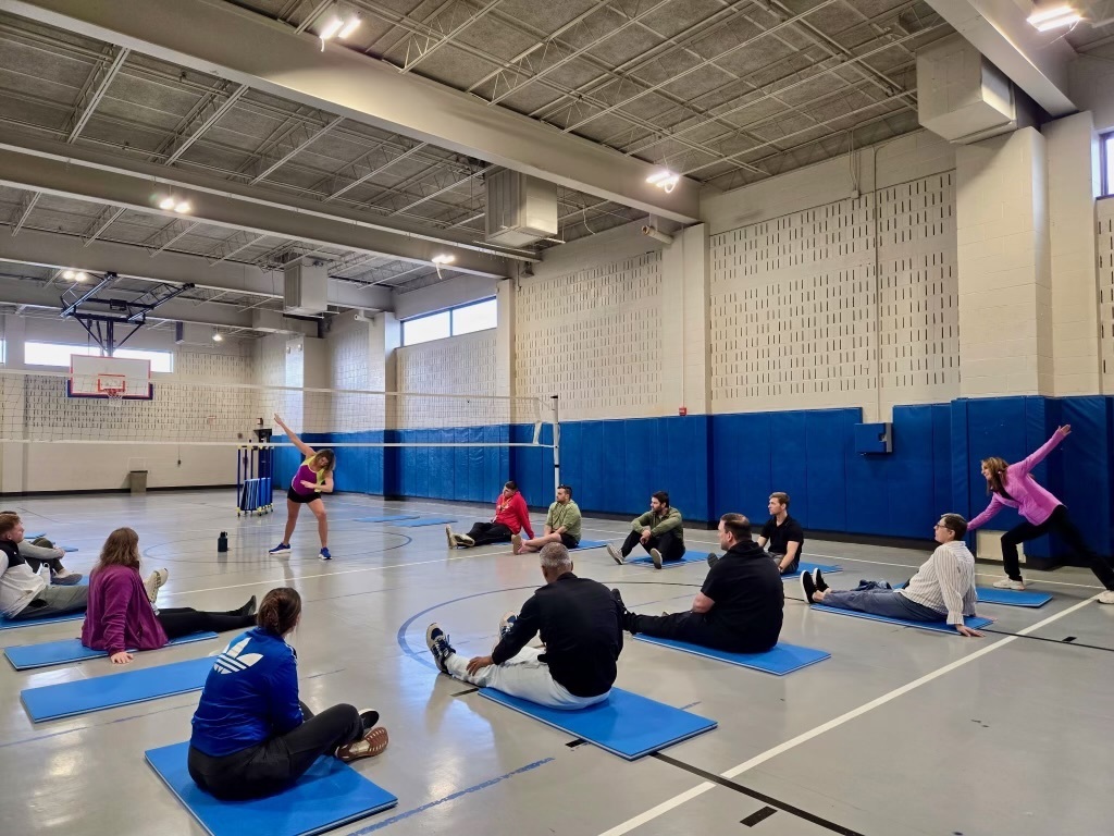Group of people stretching 