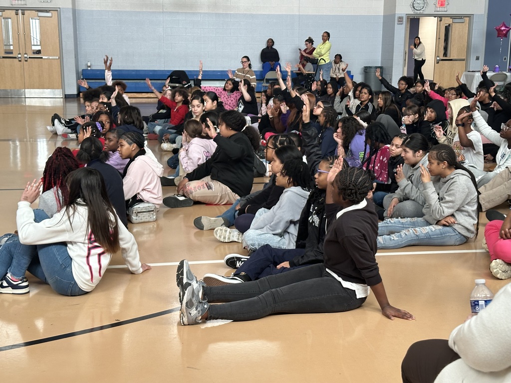 A group of students raising their hands