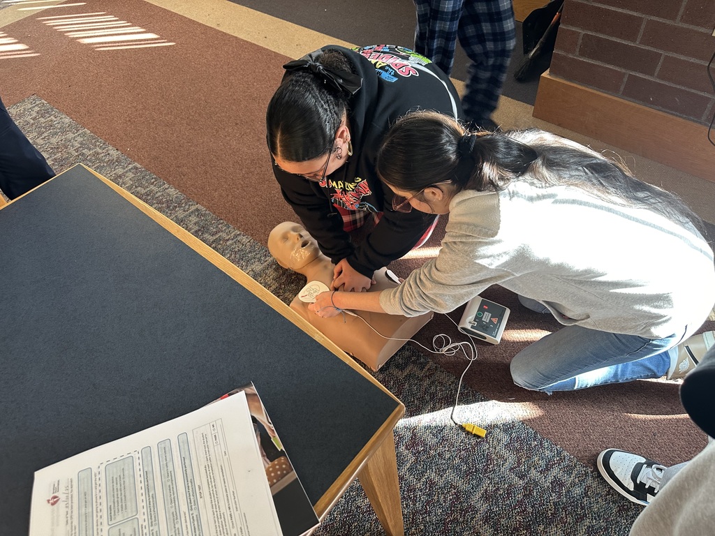 Students performing CPR on a dummy
